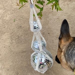 3 tier macrame disco ball hanger
